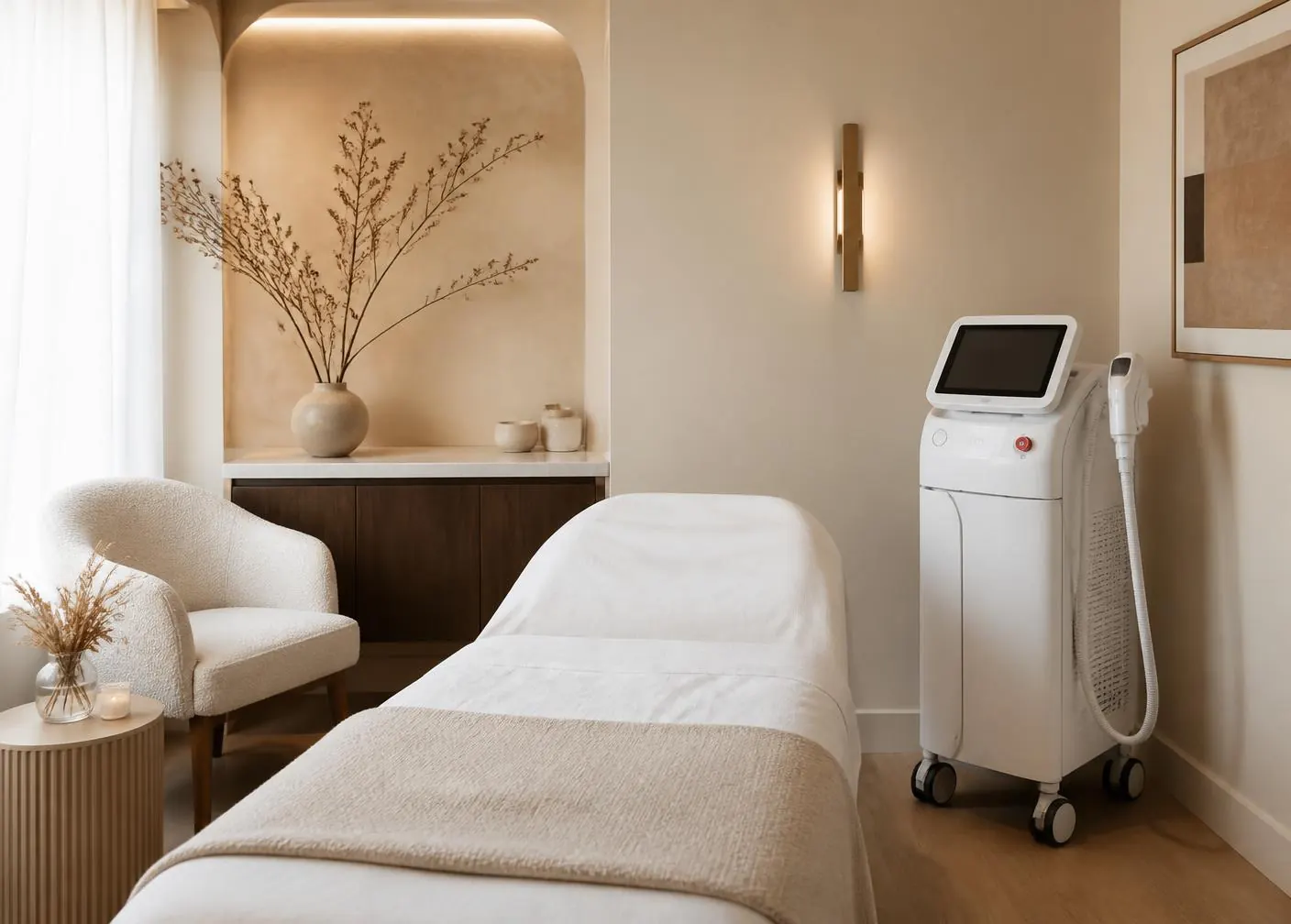 Behandlungsraum im Studio Beauty & Laser Bar in der Merowingerstraße 35 in Köln