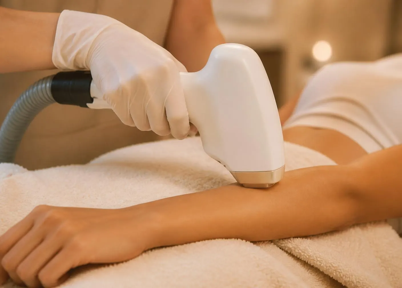 Diodenlaser-Behandlung am Unterarm bei Beauty & Laser Bar Köln